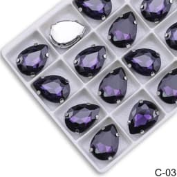 Sew on Teardrop Rhinestones Pear Shape Water Drop Sewing Stone Glass Crstal with Claw for Needlework Accessories