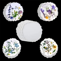 10 Pcs Glossy Coaster Epoxy Resin Mold Agate Slice Cup Mat Casting Silicone Mould DIY Crafts Jewelry Placemat Mold
