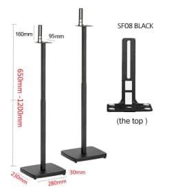 (1 pair=2pcs) SF08 65cm-125cm Adjust Surround Sound Speaker Display Stand Floor 9500S Q90R Q950R Q950A RT5 Z9R Sonos Play 1 / 3