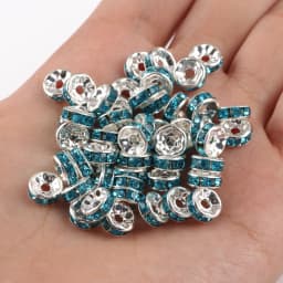 50pcs Brass Crystal Rhinestone Spacer Beads 4/6/8mm Gold Silver AB Color Rondelle Jewelry Makings Findings Bracelet Accessories