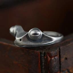 Retro Devil Sheep Ring Punk Exaggerated Spirit Snake Ring Frog Animal Personality Stereoscopic Opening Adjustable Ring Jewelry