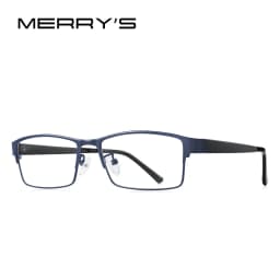 MERRYS DESIGN Men Titanium Alloy Glasses Frame TR90 Legs Myopia Prescription Eyeglasses Optical Frame Business Style S2211
