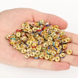 50pcs Brass Crystal Rhinestone Spacer Beads 4/6/8mm Gold Silver AB Color Rondelle Jewelry Makings Findings Bracelet Accessories