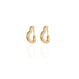 CRMYA Gold Silver Filled Several Sizes Hoop Earring CZ Zircon Heart Higgle Earrings For Women Jewelry Wholesale Aretes De Mujer