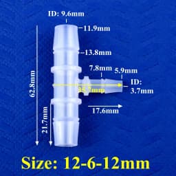 5~200pcs 12~20 To 4~16mm Reducing Tee Connector Food Grade PP Garden Irrigation Reducer Tee Aquarium Fish Tank Pagoda Hose Joint