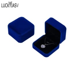 1 PC High Quality Storage Presentation Necklace Pendant Jewelry Box Velvet Case Earrings Plastic Display Box 12 Colors