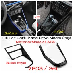 Center Control Gear Shift Panel Inner Door Armrest Handle Cover Trim Black Fit For VW Volkswagen Polo 2019 - 2023 Accessories