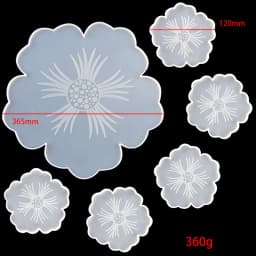 Flower Tea Cup Pad Molds Set DIY Handmade Crystal Big Flower Plate Clay Epoxy uv Resin Mold Silicone Craft Mold Art Home Decorat