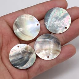 5pcs Natural Black Shell Round Mother of Pearl Shell Beads Charm Pendant for Jewelry Making DIY Necklace Earring Women Gift