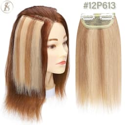 TESS Clip In Human Hair Extensions 100% Natural Extension Hair Clip 8cm Hairpiece Replenish Hair Volume Clip In Natural Hair
