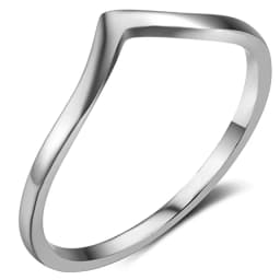 NIBASTAR Beads Water Ripple Ring For Women Simple Fashion Beaded Rings Stainless Steel Mini Jewelry Gift