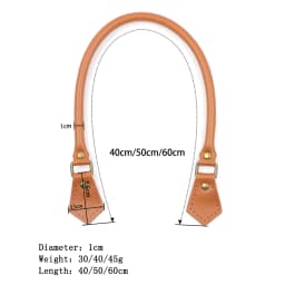 1 Pair 40cm 50cm 60cm Genuine Leather Bag Handles Strap Replacement for Handbags Straps New Women Bags DIY Accessories KZ0002