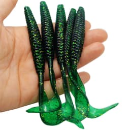 Long Tail Fishing Lure Soft Bait 13cm 6g Screw Thread Single Sickle Tails Worm Grub Artificial Lures Lot 5 Pieces Sale