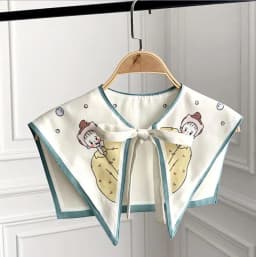 Printed Shawl Fake Collar Women Detachable Collars Big Lapel False Collar Shirt Thin Shawl Kragen Sahte Yaka Kraagje Nep Dames