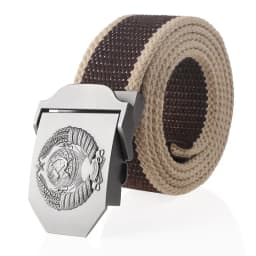 SupSindy New Canvas Belt 3D Soviet National Emblem Metal Buckle Jeans Belts for Men CCCP Army Military Tactical Belts Male Strap