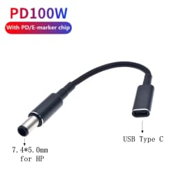 100W Type C Plug Converter USB Type C Female to Universal Laptop Adapter Connector Jack USB C 100W PD Fast Charging Cable Cord