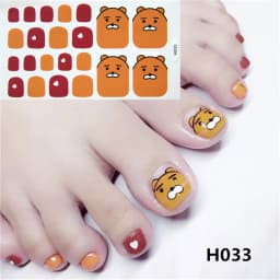 22Tips/Sheet Nail Sticker Adhesive Toenail Art Polish Tips French Glitter Sequins Nail Wraps Strips Easy Toenail Sticker