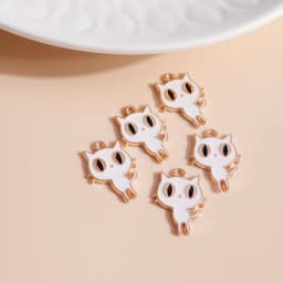 10pcs 13*17mm DIY Enamel Mini Cat Charms for Necklaces Pendants Earrings Cute Animal Charms Handmade Jewelry Making Accessories