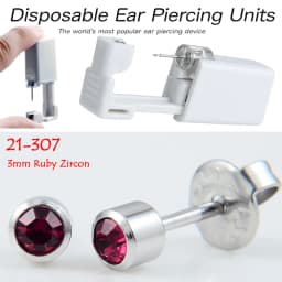 1PC Sterile Disposable No Pain Ear Piercer device Ear Cartilage Piercing Gun Tool Kit Unit Built In CZ Birthstone Earring Stud