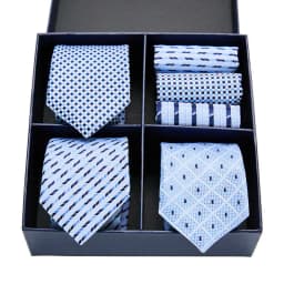 Gift box packing Silk Ties For Men Novelty Hanky Set 3 Styles Men's Tie Formal Red Cravat for Wedding Business Necktie