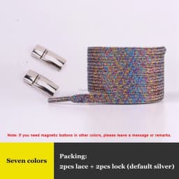 New Rainbow Magnetic Lock Shoelaces Elastic No tie Shoe laces Sneakers Shoelace Kids Adult Lazy Laces One Size Fits All Shoes