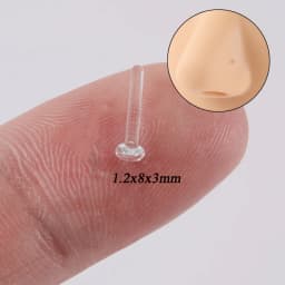 1PC Glass Nose Stud Transparent Glass Straight Nose Ring Retainer Holder Nose Hoop Ring Body Piercing Jewelry