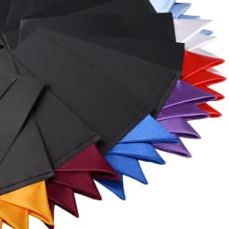 Men's Pre-folded Pocket Square Candy Color Silk Handkerchiefs Formal Wedding Party Business Chest Towel Hanky Black White Red