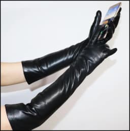 Women's Long Natural Leather Gloves Long Thick Thin Touch Screen High-end Sheepskin Gloves Winter Warm Leather Sleeve New Style