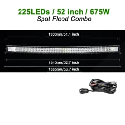 22 32 42 50 52'' Inch Straight Curved Led Light Bar Spot Flood LED Car Lights Offroad Driving Fog Lamp Truck 4x4 ATV UTV 12V 24V