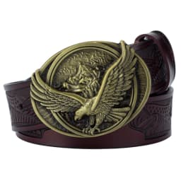 Spread Your Wings And Fly Eagle Buckle Genuine Leather Belt For Man