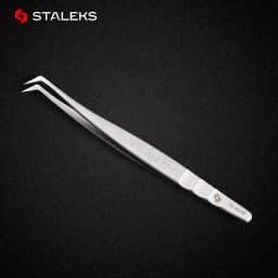 1pc STALEKS Pro High-precision Stainless Steel TE Series Straight Curved Tweezers Grafting Eyelashes Extension Makeup Tool