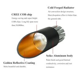 Dimmable Cylinder LED Downlight 7W 12W 15W Surface Mounted COB Spotlight AC85-265V Ceiling Installation in Living Room Bedroom