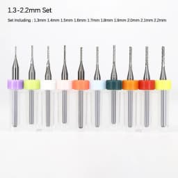 VACK 10Pcs/lot Endmill 0.5-3.175mm Corn Carbide Tungsten PCB Milling Cutter Set PCB Machine Router Bit Engraving End Mill Tools