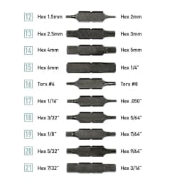 LEATHERMAN - One Set Bit Kit, 10/11/21 Double-Ended Screwdriver Bits for Multitools 931014/931027/931028