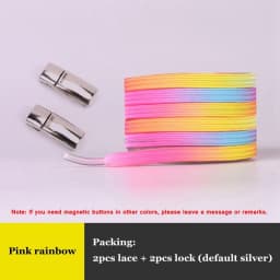 New Rainbow Magnetic Lock Shoelaces Elastic No tie Shoe laces Sneakers Shoelace Kids Adult Lazy Laces One Size Fits All Shoes