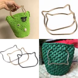 Cute Cat Ear Metal Bag Handle Replacement for DIY Shoulder Bags Making Handbag