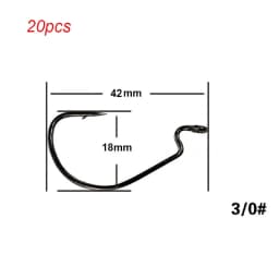 20pcs/lot Wide gap Texas fishing hooks offset fishhook5/0#-6# soft biat lure fishing anzuelos de pesca mar fishing hook set