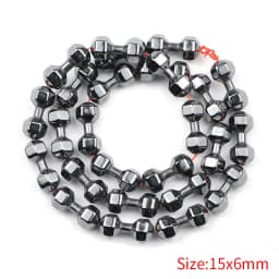 Black Natural Stone Loose Beads Rose Owl Fish Moon Hematite Spacer Bead for Jewelry Making DIY Bracelet Necklace Accessories 15"
