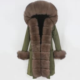OFTBUY X-long Parka Waterproof Outerwear Real Fur Coat Winter Jacket Women Natural Fox Fur Hood Luxury Outerwear Detachable New