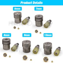 Hand Punch Press Machine Metal Dies Mold For Double Cap Rivets Snap Eyelet Grommet Buttons Tools Leathercraft Handmade Supplies