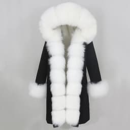 OFTBUY X-long Parka Waterproof Outerwear Real Fur Coat Winter Jacket Women Natural Fox Fur Hood Luxury Outerwear Detachable New