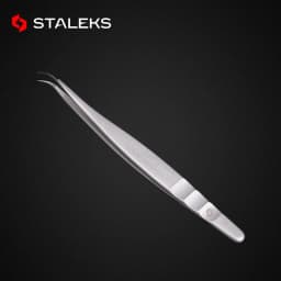 1pc STALEKS Pro High-precision Stainless Steel TE Series Straight Curved Tweezers Grafting Eyelashes Extension Makeup Tool