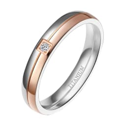Somen Ring Women 4mm Titanium Rings Simplicity Cubic Zirconia Wedding Band Engagement Rings Romantic Couple Jewelry Bague Femme