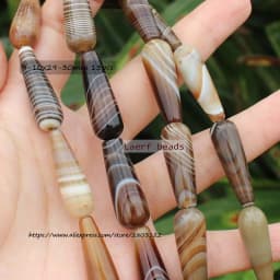 6-50mm Natural Coffe Botswana Agate Coffe Color Stripe agates Oval beads 15"/38cm , For DIY Jewelry making !