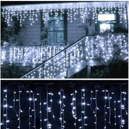 LED Icicle Curtain String Light Window Fairy Lights 8 Lighting Modes Christmas Decoration 2026 Street Garland Ornaments New Year