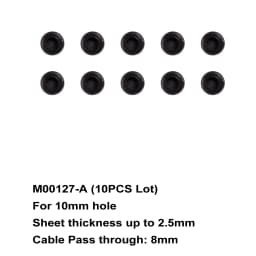 Flexible Rubber Grommet for Cable Hole Cover, Wire Organizer, Cable Pass Through, Round Gasket Black