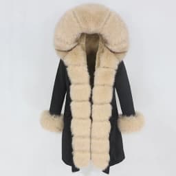 OFTBUY X-long Parka Waterproof Outerwear Real Fur Coat Winter Jacket Women Natural Fox Fur Hood Luxury Outerwear Detachable New