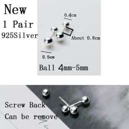 La Monada Sterling Silver Stud Earrings Women Two Ball Fine 925 Silver Jewelry Woman Earrings Stud Silver 999 Keep Piercing Nut