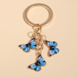 Cute Keychain Colorful Butterfly Key Ring Enamel Flying Animals Key Chains For Women Girls Handbag Accessorie Handmade Jewelry