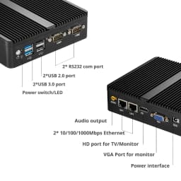 Intel Core I3-5005U Mini PC Barebone Dual LAN 2xRS232/485 4xUSB Support WiFi Linux Computer for Industrial Windows10Pro Ready